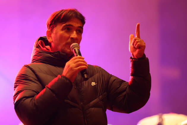 Zagreb, December 18, 2022. Magnificent welcome of the Croatian national football team in Zagreb after winning the bronze medal at the Quatar world cup 2022. Zlatko Dalic