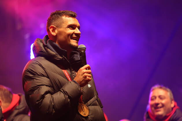 Zagreb, December 18, 2022. Magnificent welcome of the Croatian national football team in Zagreb after winning the bronze medal at the Quatar world cup 2022. Dejan Lovren