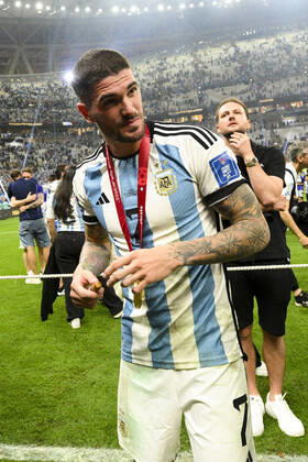 Joie des joueurs de l equipe de l Argentine DE PAUL Rodrigo (ARG) FOOTBALL : Argentine vs france - Finale - Coupe du Monde Qatar 2022 - 18 12 2022 JBAutissier Panoramic 
