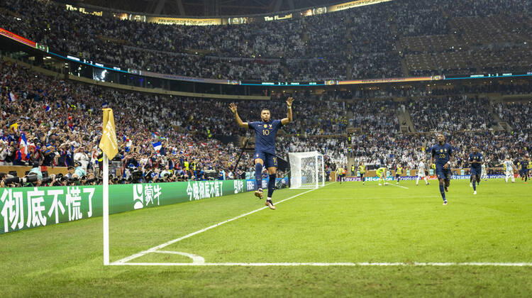 Doha, Qatar. 18th Dec, 2022. Goal celebration Kylian Mbappe (FRA) Argentina - France Final Match Argentinien - Frankreich World Cup 2022 in Qatar 18.12.2022