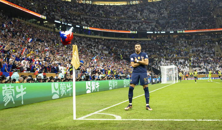 Doha, Qatar. 18th Dec, 2022. Goal celebration Kylian Mbappe (FRA) Argentina - France Final Match Argentinien - Frankreich World Cup 2022 in Qatar 18.12.2022