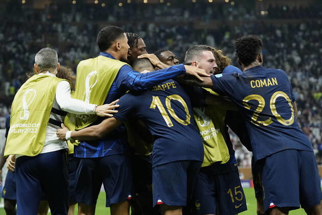 Argentina v France: Final - FIFA World Cup, WM, Weltmeisterschaft, Fussball Qatar 2022 Kylian Mbappe centre-forward of France and Paris Saint-Germain celebrates after scoring his team s third goal during The FIFA World Cup Qatar 2022 Final match between Argentina and France at Lusail Stadium on December 18, 2022 in Lusail City, Qatar. Lusail City Qatar  Copyright: xJosexBretonx originalFilename:breton-argentin221218_npNh7.jpg