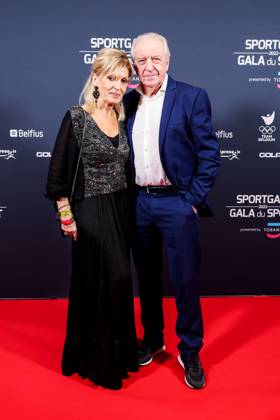 Radio-commentator Jose De Cauwer and his partner Sylvana Dendas pictured before the Sportgala award show, to announce the women and men of the year 2022, Friday 06 January 2023 in Antwerp. KURTxDESPLENTER  x57917758x