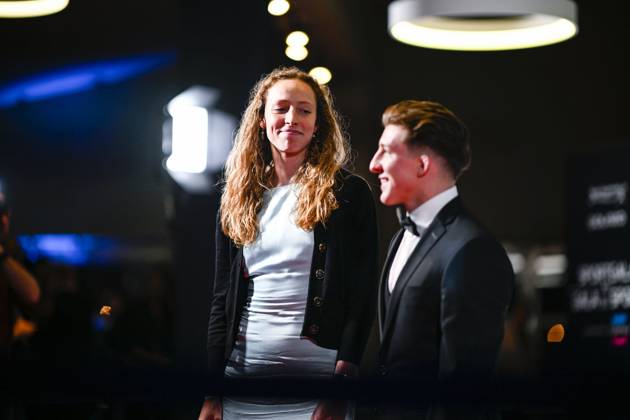 Belgian Athlete Noor Vidts and Belgian Judoka Jorre Verstraeten pictured before the Sportgala award show, to announce the women and men of the year 2022, Friday 06 January 2023 in Antwerp. JASPERxJACOBS x57917868x