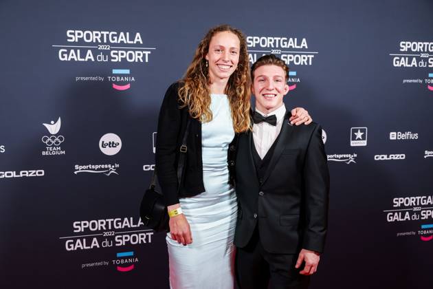 Belgian Athlete Noor Vidts and Belgian Judoka Jorre Verstraeten pictured before the Sportgala award show, to announce the women and men of the year 2022, Friday 06 January 2023 in Antwerp. KURTxDESPLENTER x57917953x