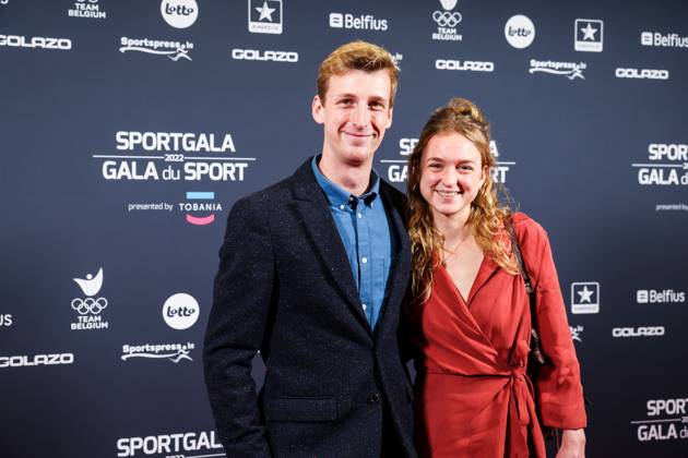 Belgian Athlete Alexander Doom and his partner pictured before the Sportgala award show, to announce the women and men of the year 2022, Friday 06 January 2023 in Antwerp. KURTxDESPLENTER  x57918047x