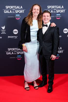 Belgian Athlete Noor Vidts and Belgian Judoka Jorre Verstraeten pictured before the Sportgala award show, to announce the women and men of the year 2022, Friday 06 January 2023 in Antwerp. KURTxDESPLENTER  x57918052x