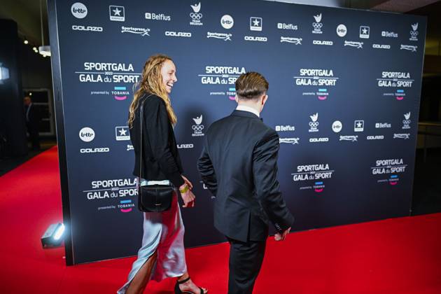 Belgian Athlete Noor Vidts and Belgian Judoka Jorre Verstraeten pictured before the Sportgala award show, to announce the women and men of the year 2022, Friday 06 January 2023 in Antwerp. JASPERxJACOBS x57918071x