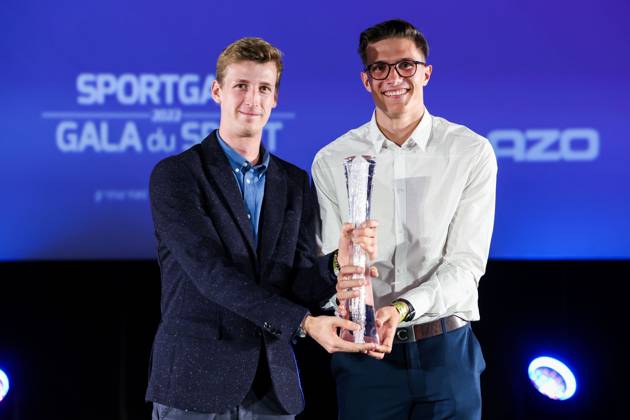Christian Iguacel and Alexander Doom receive the award for Team of the year during the Sportgala award show, to announce the women and men of the year 2022, Friday 06 January 2023 in Antwerp. KURTxDESPLENTER  x57919516x