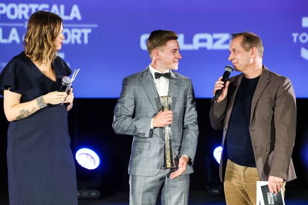 Belgian road cyclist Remco Evenepoel wins Sportman van het jaar award during the Sportgala award show, to announce the women and men of the year 2022, Friday 06 January 2023 in Antwerp. KURTxDESPLENTER  x57919574x