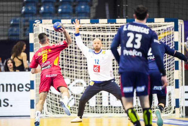 18 01 23 Tauron Arena Krakow Francja - Czarnogora 28 Mistrzostwa Swiata w Pilce Recznej Mezczyzn n z: Milos Vujovic 28th IHF World Men s Championship France - Montenegro Mateusz Januszek Newspix.pl --- Newspix.pl  MJ23011800040-4