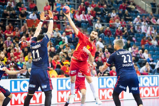 BOZOVIC Milos (Montenegro) HANDBALL : France vs MontÃ nÃ gro - Championnats du monde 2023 - Cracovie - 01 18 2023 LaurentTheophile Panoramic 