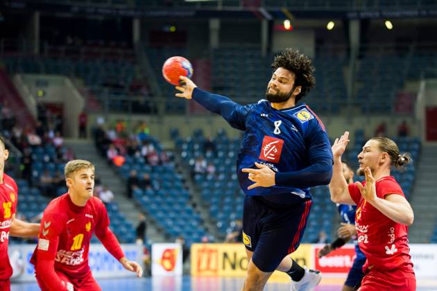 Elohim Prandi (France) HANDBALL : France vs MontÃ nÃ gro - Championnats du monde 2023 - Cracovie - 01 18 2023 LaurentTheophile Panoramic 