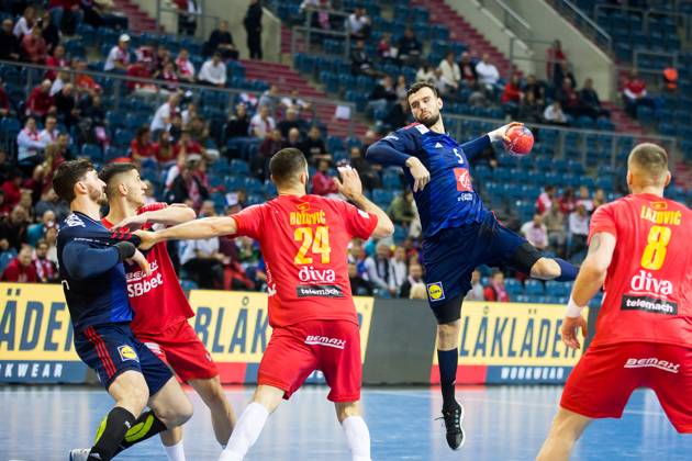 Nedim Remili (France) HANDBALL : France vs MontÃ nÃ gro - Championnats du monde 2023 - Cracovie - 01 18 2023 LaurentTheophile Panoramic 