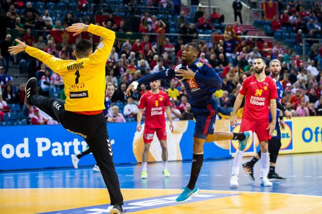 Dylan Nahi (France) HANDBALL : France vs MontÃ nÃ gro - Championnats du monde 2023 - Cracovie - 01 18 2023 LaurentTheophile Panoramic 