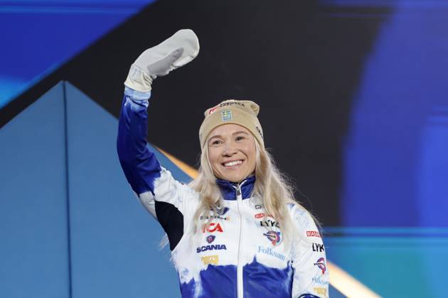 Ski Nordisch, WM in Planica, Siegerehrung Sprint der Frauen PLANICA 20230224 Guldmedaljören i sprint Jonna Sundling vid medaljceremonin under skid-VM. PLANICA Slovenien skidor x10430x Copyright: xChristinexOlsson TTx SKID-VM 2023