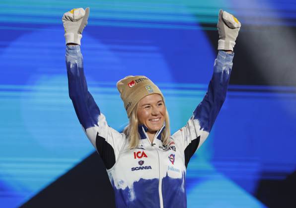 Ski Nordisch, WM in Planica, Siegerehrung Sprint der Frauen PLANICA 20230224 Bronsmedaljören i sprint Maja Dahlqvist vid medaljceremonin under skid-VM. PLANICA Slovenien skidor x10430x Copyright: xChristinexOlsson TTx SKID-VM 2023