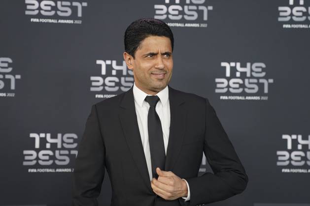 Paris, France, February 27th 2023: PSG President Nasser Al-Khelaifi arrives at The Best FIFA Football Awards 2022 at Salle Pleyel in Paris, France. (Daniela Porcelli SPP) Copyright: xDanielaxPorcellix xSPPx spp-en-DaPoSp-djp270223-101599