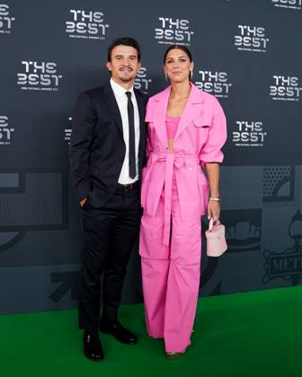 Paris, France, February 27th 2023: USA and San Diego Wave attacker Alex Morgan arrives with her husband Servando Carrasco at the The Best FIFA Football Awards 2022 at Salle Pleyel in Paris, France. (Daniela Porcelli SPP) Copyright: xDanielaxPorcellix xSPPx spp-en-DaPoSp-20230227-DP101641-3
