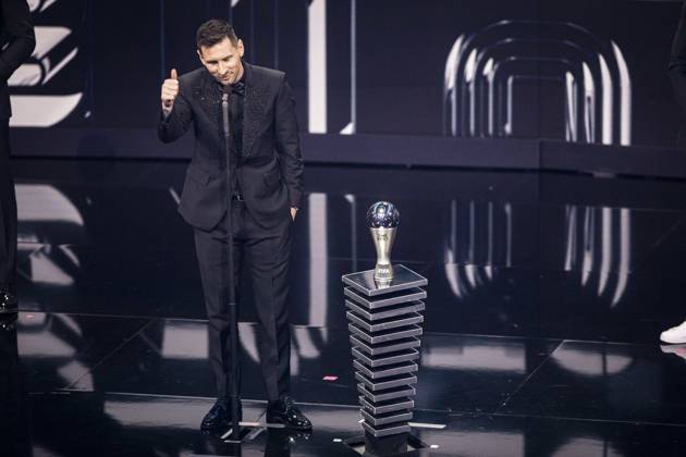 PARIS, FRANCE - FEBRUARY 27: Lionel Messi during The Best FIFA Football Awards 2022 on February 27, 2023 in Paris, France NEWS: The Best FIFA Football Awards 2022 on February 27, 2023 in Paris, France ElyxandroCegarra Panoramic 