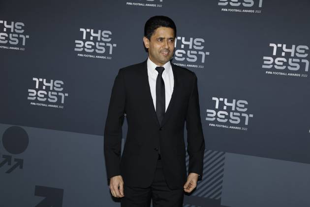 27 Fevrier 2023 : Paris, France : Nasser Al-Khellaifi, president du PSG arrivant la la soirÃ e des FIFA AWARDS THE BEST 2023 Ã la Salle Pleyel. (Henri Szwarc Starface) 289106 2023-02-27 Paris France  Copyright: xHenrixSwzarcx xStarfacex 0238010613st