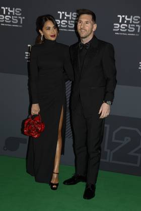 27 Fevrier 2023 : Paris, France : Lionel Messi et son Ã pouse Antonella arrivant la la soirÃ e des FIFA AWARDS THE BEST 2023 Ã la Salle Pleyel. (Henri Szwarc Starface) 289106 2023-02-27 Paris France  Copyright: xHenrixSwzarcx xStarfacex 0238010705st