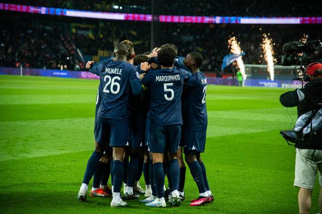Joie des joueurs du Paris SG apràs le but de Danilo Pereira (Paris SG) FOOTBALL : Paris Saint Germain - FC Nantes - Ligue 1 - Journà e 26 - 04 03 2023 BaptisteAutissier Panoramic