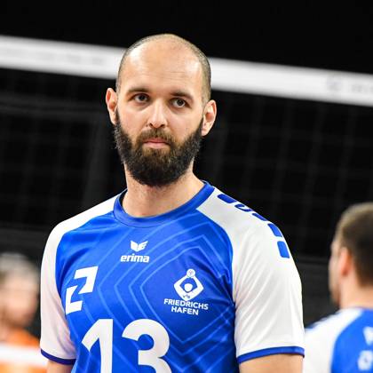 GER, 2023 CEV Volleyball Champions League, VfB Friedrichshafen (GER) vs Jastrzebski Wegiel (POL) 09.03.2023, ratiopharm Arena, Neu-Ulm, GER, 2023 CEV Volleyball Champions League, VfB Friedrichshafen (GER) vs Jastrzebski Wegiel (POL), Viertelfinale, im Bild Vojin Cacic (Friedrichshafen, 13)