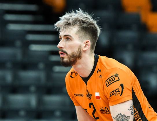 GER, 2023 CEV Volleyball Champions League, VfB Friedrichshafen (GER) vs Jastrzebski Wegiel (POL) 09.03.2023, ratiopharm Arena, Neu-Ulm, GER, 2023 CEV Volleyball Champions League, VfB Friedrichshafen (GER) vs Jastrzebski Wegiel (POL), Viertelfinale, im Bild Tomasz Fornal (Jastrzebski, 21)