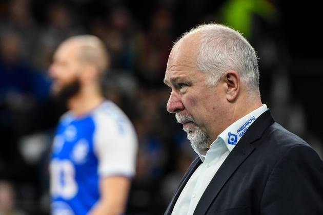 GER, 2023 CEV Volleyball Champions League, VfB Friedrichshafen (GER) vs Jastrzebski Wegiel (POL) 09.03.2023, ratiopharm Arena, Neu-Ulm, GER, 2023 CEV Volleyball Champions League, VfB Friedrichshafen (GER) vs Jastrzebski Wegiel (POL), Viertelfinale, im Bild Mark Lebedew (Friedrichshafen)