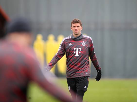 München, Deutschland 18. April 2023: Fussball, Herren, Saison 2022 2023, FC Bayern München, Säbener Strasse, Trainingsgelände, Training, Abschlusstraining Thomas Müller, Mueller (FC Bayern München)
