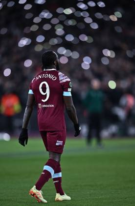 LONDON, ENGLAND - APRIL 20: Michail Antonio celebrates after scoring goal during the UEFA Europa Conference League quarterfinal second leg match between West Ham United and KAA Gent at London Stadium on April 20, 2023 in London, United Kingdom. Photo by Sebastian Frej West Ham United v KAA Gent: Quarterfinal Second Leg - UEFA Europa Conference League Copyright: xSebastianxFrejx
