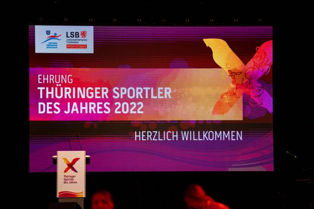 21.04.23, GER, Saison 22, Maenner Frauen Mannschaft, Ehrung Thüringer Sportler des Jahres 2022 der Landessportbund und die Stiftung Thüringer Sporthilfe ehren die Thüringer Sportler des Jahres 2022, im Bild zu sehen Impressionen des Abends Ilmenau Festhalle Ilmenau Thüringen Deutschland