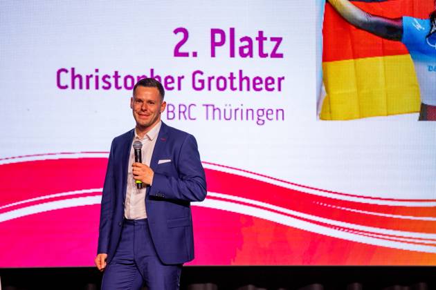 21.04.23, GER, Saison 22, Maenner Frauen Mannschaft, Ehrung Thüringer Sportler des Jahres 2022 der Landessportbund und die Stiftung Thüringer Sporthilfe ehren die Thüringer Sportler des Jahres 2022, im Bild zu sehen Christopher Grotheer Ilmenau Festhalle Ilmenau Thüringen Deutschland