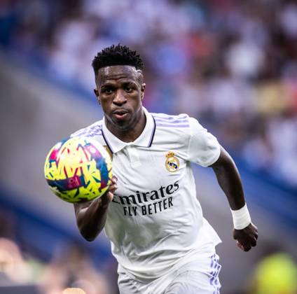 Real Madrid x Almeria Vini Jr (Real Madrid) in action during the game against Almeria valid for La Liga at the Santiago Bernabeu stadium, in Madrid, today April 29, 2023. Copyright: xx AB4I5735