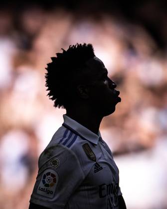 Real Madrid x Almeria Vini Jr (Real Madrid) in action during the game against Almeria valid for La Liga at the Santiago Bernabeu stadium, in Madrid, today April 29, 2023. Copyright: xx AB4I5977