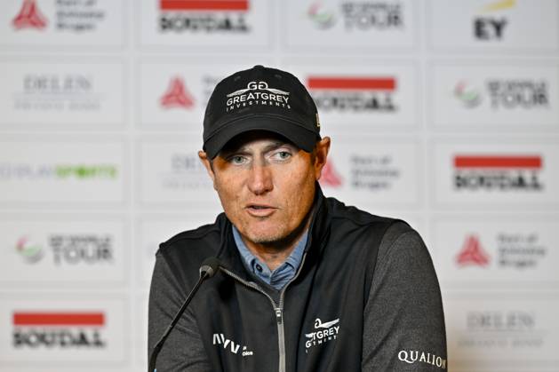 Belgian Nicolas Colsaerts pictured during a press conference, PK, Pressekonferenz regarding the 2023 Soudal Open DP World Tour golf tournament, in Schilde, Tuesday 09 May 2023. The 2023 Soudal Open taken place from 11 to 14 May at the Rinkven Golf Club in Schilde. DIRKxWAEM  x66980330x