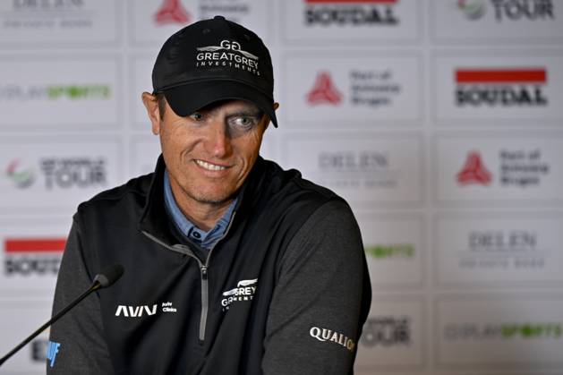 Belgian Nicolas Colsaerts pictured during a press conference, PK, Pressekonferenz regarding the 2023 Soudal Open DP World Tour golf tournament, in Schilde, Tuesday 09 May 2023. The 2023 Soudal Open taken place from 11 to 14 May at the Rinkven Golf Club in Schilde. DIRKxWAEM  x66980932x
