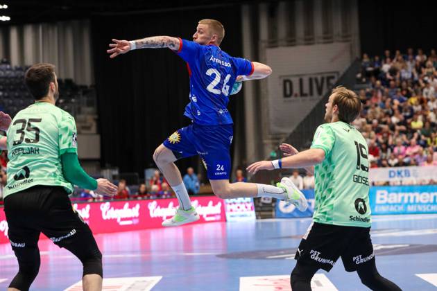 1. Bundesliga Handball Bergischer HC gegen Füchse Berlin, 14.05.2023 Arnor Gunnarsson ( 11 Bergischer HC) - 1. Bundesliga Handball Bergischer HC gegen Füchse Berlin 14.05.2023 in Düsseldorf. Copyright: xBEAUTIFULxSPORTS KennyxBeelex
