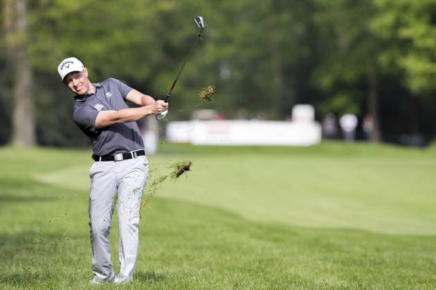 Swedish Simon Forsstrom pictured in action during the Soudal Open golf tournament in Schilde, Sunday 14 May 2023. KRISTOFxVANxACCOM  x67285033x