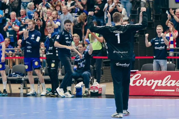 GER, LIQUI MOLY HBL, Bergischer HC vs. Fuechse Berlin 14.05.2023, Mitsubishi Electric HALLE, Duesseldorf, GER, LIQUI MOLY HBL, Bergischer HC vs. Fuechse Berlin , im Bild: