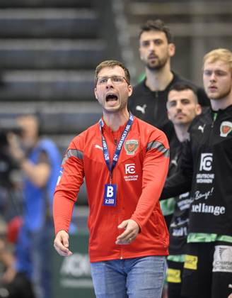 Trainer Jaron SIEWERT (B) Gestik, geste, Handball 1. Bundesliga, 30. Spieltag, Bergischer HC (BHC) - Fuechse Berlin (B) 34:30, am 14.05.2023 in Duesseldorf Deutschland. ÂÂ
