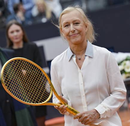 May 21, 2023, ROME: Former women s tennis champion Martina Navratilova receives the golden racket before the men s singles final match at the Italian Open tennis tournament in Rome, Italy, 21 May 2023. ANSA ETTORE FERRARI ROME - ZUMAa110 20230521_zaf_a110_046 Copyright: xEttorexFerrarix