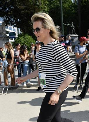 Queen Mathilde of Belgium pictured during the 43th edition of the 20 km door Brussel - 20 km de Bruxelles running event, Sunday 28 May 2023 in Brussels. JOHNxTHYS  x68050013x