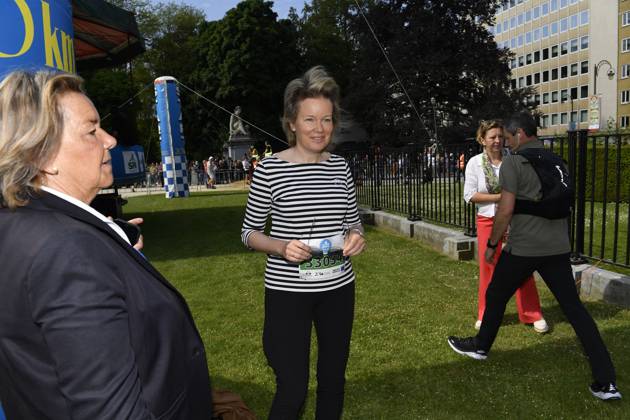 Queen Mathilde of Belgium pictured during the 43th edition of the 20 km door Brussel - 20 km de Bruxelles running event, Sunday 28 May 2023 in Brussels. JOHNxTHYS  x68050029x