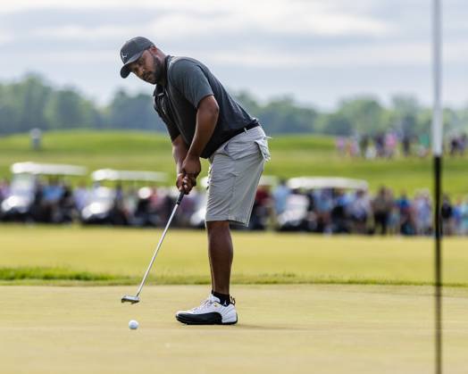 May 28, 2023, Potomac Falls, Virginia, USA: HAROLD VARNER III putts on the eighteenth green during the final round of the LIV Golf DC event at Trump National Golf Club. Potomac Falls USA - ZUMAb237 20230528_znp_b237_034 Copyright: xRobertxBlakleyx