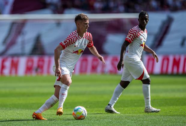 Leipzigs Dani Olmo. Fussball 1. Bundesliga, 34. Spieltag: RB Leipzig - FC Schalke 04 4:2. 27. Mai 2023: Leipzig, Red Bull Arena. RB Leipzig - FC Schalke 04 4:2