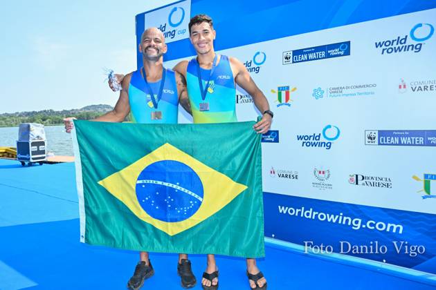 PR3 Men s Pair Final: Keizy Bonine - Gabriel Mendes De Souza (BRA) silver medal during 2023 World Rowing Cup II, Canoying in Varese, Italy, June 16 2023  Copyright: xDaniloxVigo IPAxSportx xipa-agenx xx 0 IPA_IPA38693066