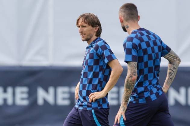 Training of the Croatian national football team Luka Modric of Croatia at the training of the Croatian national football team on the field of Feyenoord s football academy in Rotterdam, Netherlands on June 17, 2023. LukaxStanzl PIXSELL