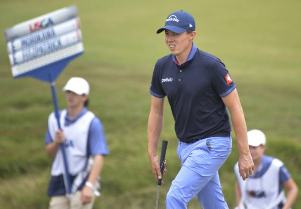 Matt Fitzpatrick of England walks up to the second green during the final round of the 2023 U.S. Open Golf Championship at the Los Angeles Country Club in Los Angeles, California on Sunday, June 18, 2023.  LAP20230618701 MIKExGOULDING